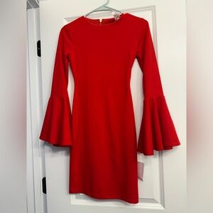 B. Darlin Red Bodycon Dress with Bell Sleeves